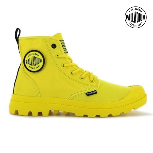 Palladium Pampa Smiley Change Men's Boots Yellow | UK C705-HCQ